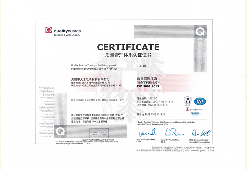 ISO9001 Certificate